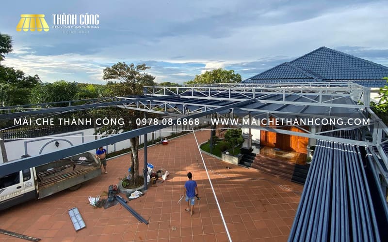Dịch vụ thi công mái xếp Bình Tân trọn gói, giá tốt của Mái che Thành Công