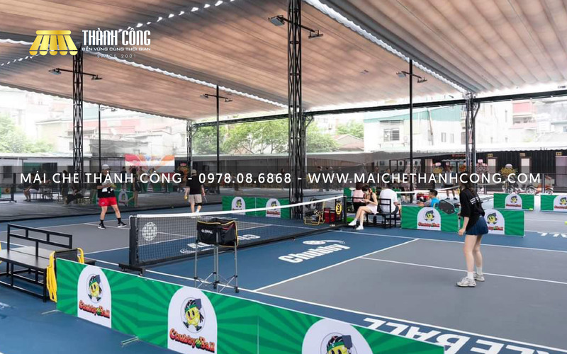 mái xếp sân Pickleball