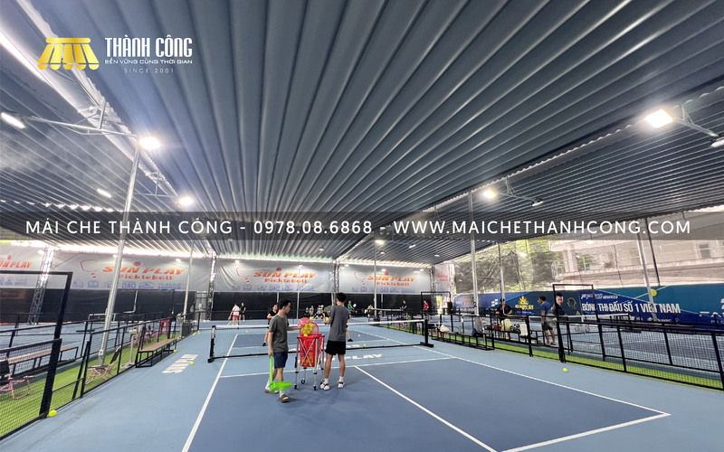 mái xếp sân Pickleball