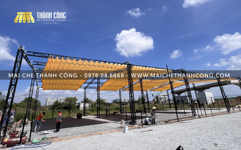 mái xếp sân Pickleball