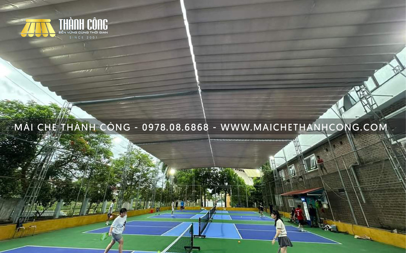 mái xếp sân Pickleball