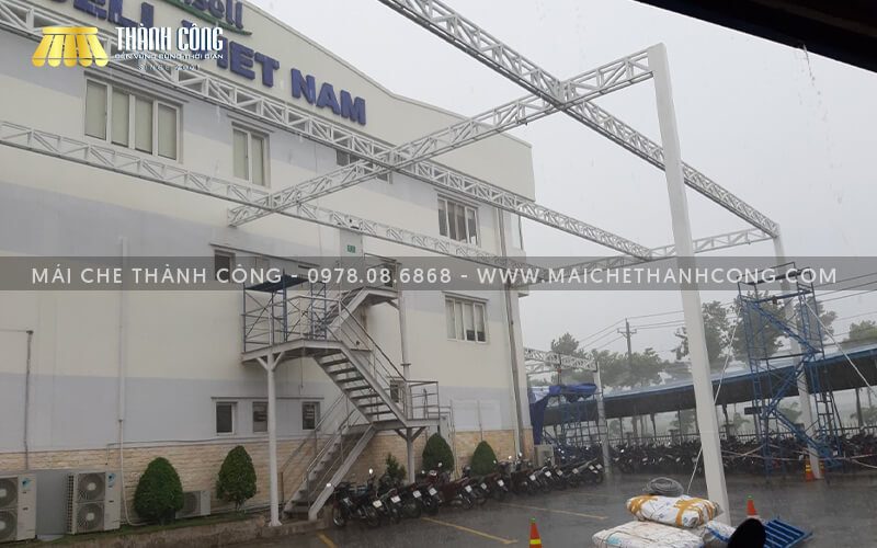Thi công mái che công ty Ansell Vina (KCN Long Thành), Đồng Nai