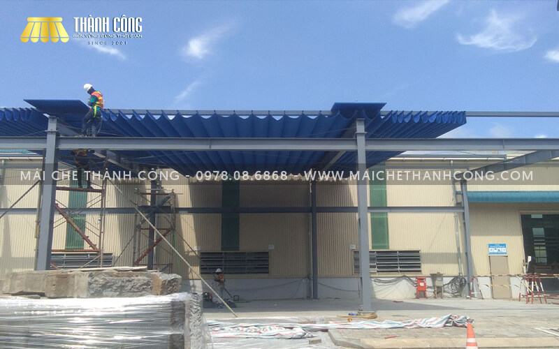 Thi công mái che công ty Nhất Gỗ (KCN Giang Điền), Đồng Nai