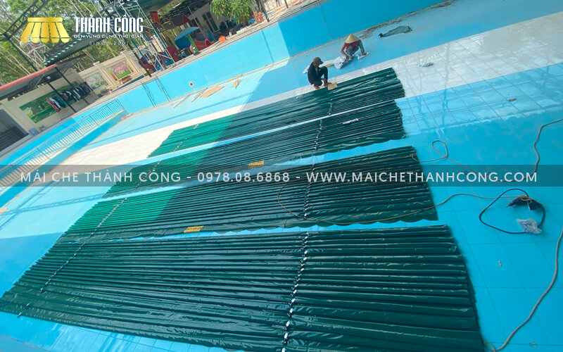 Thi công mái che hồ bơi Chơn Thành, Bình Phước