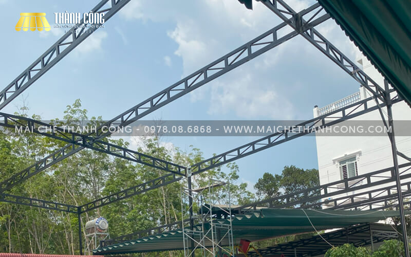 Thi công mái che hồ bơi Chơn Thành, Bình Phước