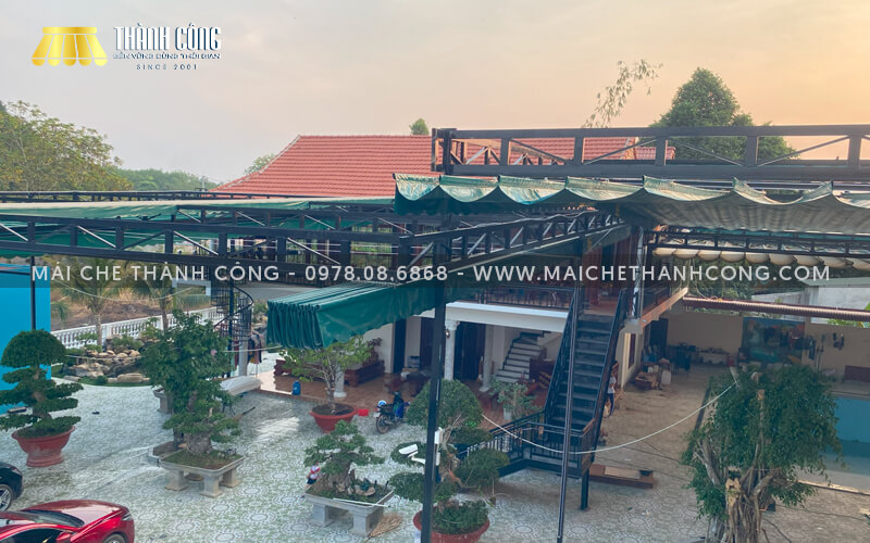 Thi công mái che hồ bơi Chơn Thành, Bình Phước