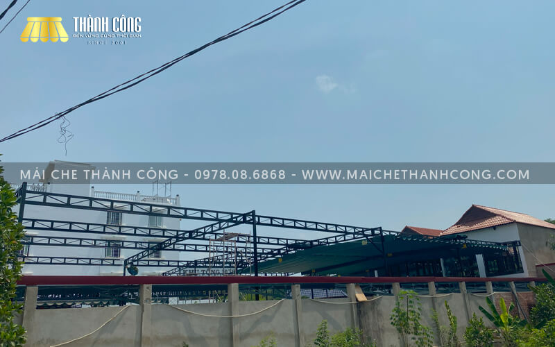 Thi công mái che hồ bơi Chơn Thành, Bình Phước