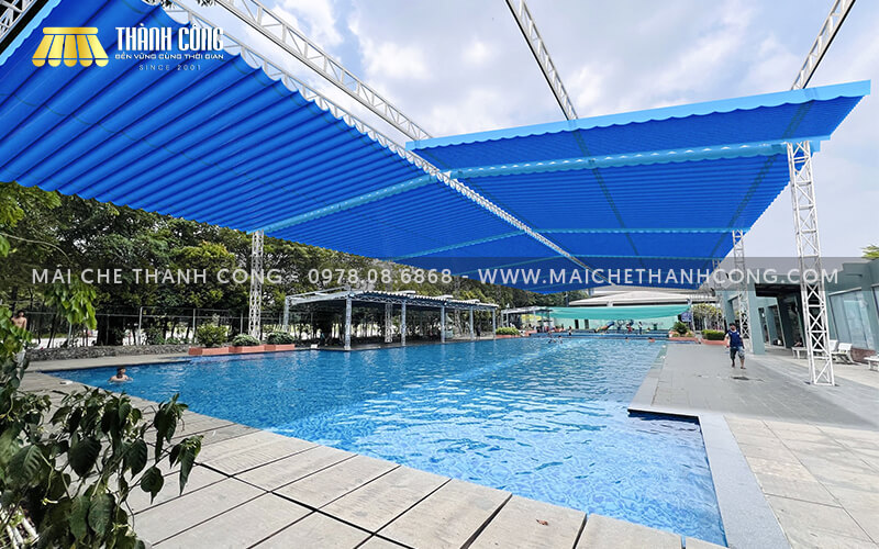 Mái xếp cao cấp cho hồ bơi Cộng Đồng 2, Thủ Dầu Một, Bình Dương Thi công mái che hồ bơi Cộng Đồng 2, Thủ Dầu Một