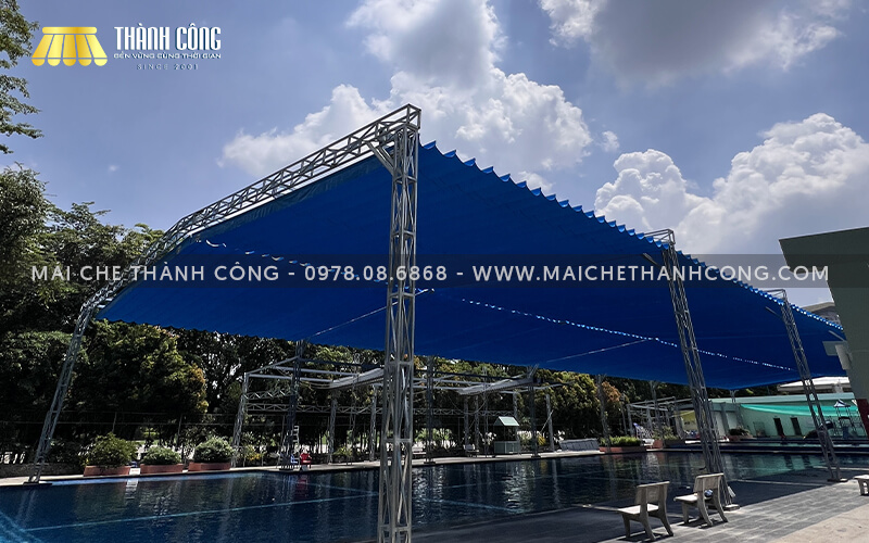 Thi công mái che hồ bơi Cộng Đồng 2, Thủ Dầu Một