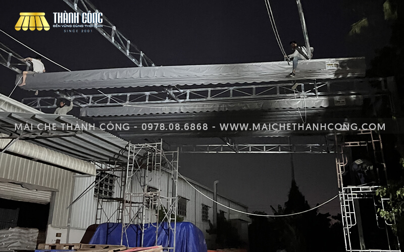 Thi công mái che kho hàng Thắng Lợi, Quận 7