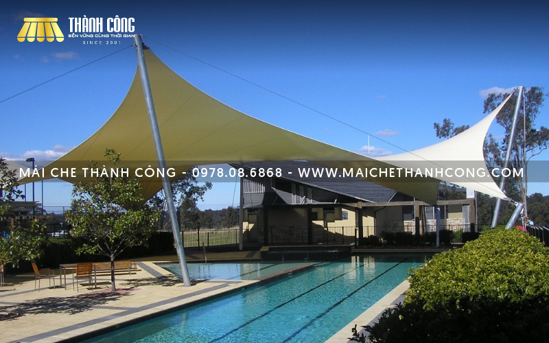 Mái bạt căng có tạo hình kiến trúc độc đáo Mái bạt căng có tạo hình kiến trúc độc đáo