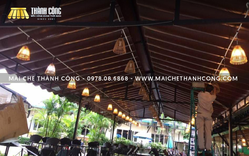 Mái bạt xếp chữ A thoát nước nhanh chóng