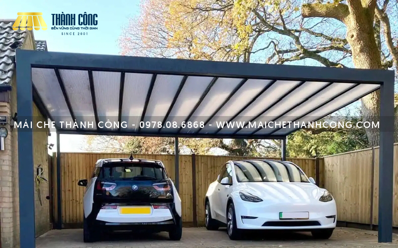 Mái che Polycarbonate lấy sáng tốt, bền đẹp Mái che Polycarbonate lấy sáng tốt, bền đẹp