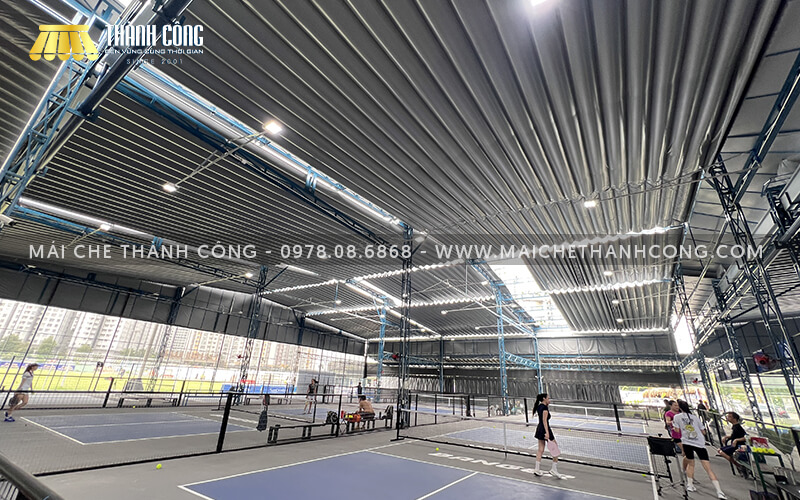 Dự án thi công mái che cho sân pickleball An Phú Sports Park, Thủ Đức Mái che sân pickleball An Phú Sports Park