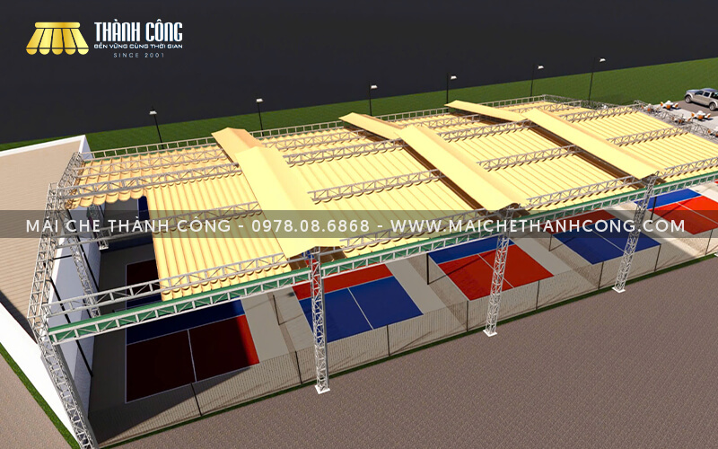 Thi công mái che sân pickleball PicknBoom, Thủ Đức