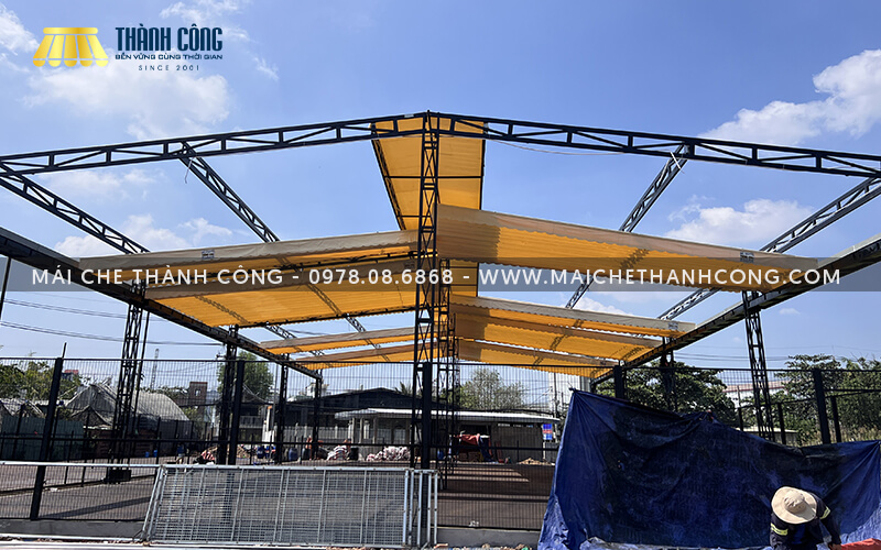 Thi công mái che sân pickleball PicknBoom, Thủ Đức
