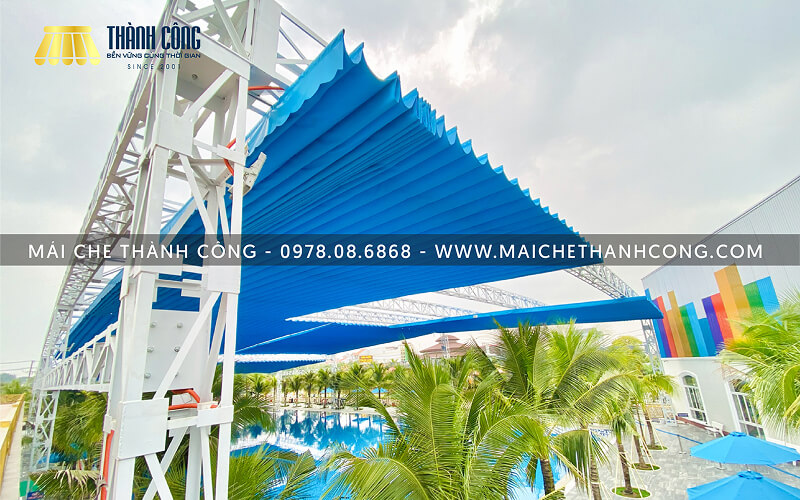May bạt mái xếp hồ bơi theo yêu cầu cho hồ bơi Hoàng Hùng tại Dĩ An May bạt mái xếp hồ bơi theo yêu cầu cho hồ bơi Hoàng Hùng tại Dĩ An