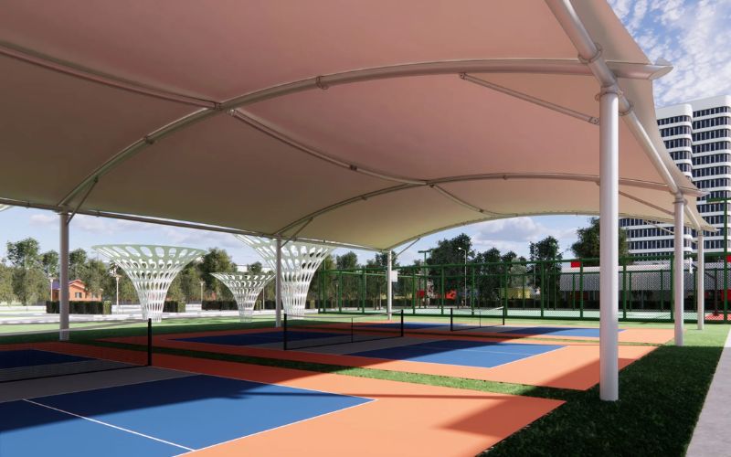 Mái bạt căng hiện đại, độc đáo