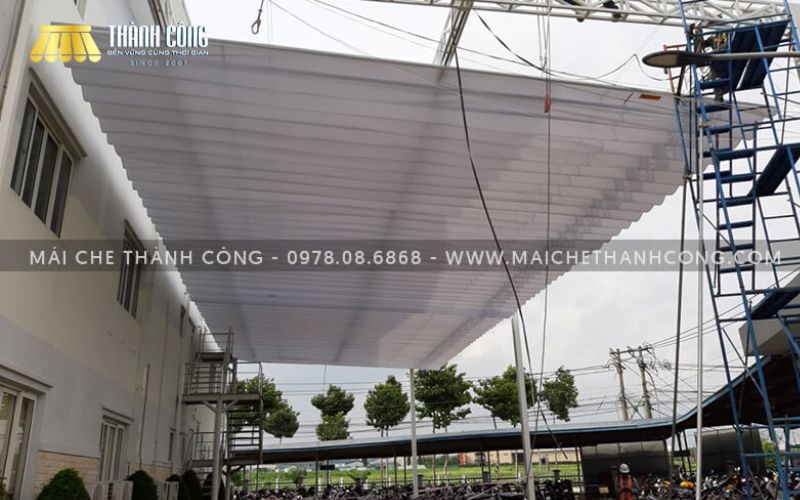 Thi công mái che công ty Ansell Vina (KCN Long Thành), Đồng Nai