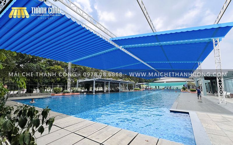 Thi công mái che hồ bơi Cộng Đồng 2, Thủ Dầu Một