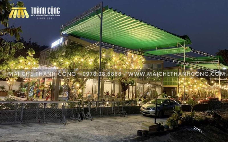 Thi công mái che quán cafe sân vườn 1199 Coffee & Lounge tại Thuận An
