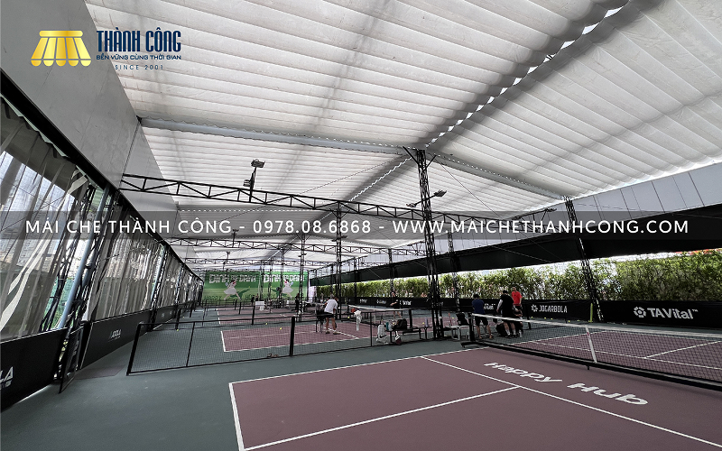 Thi công mái che sân Pickleball Phú Giáo giá rẻ, chất lượng