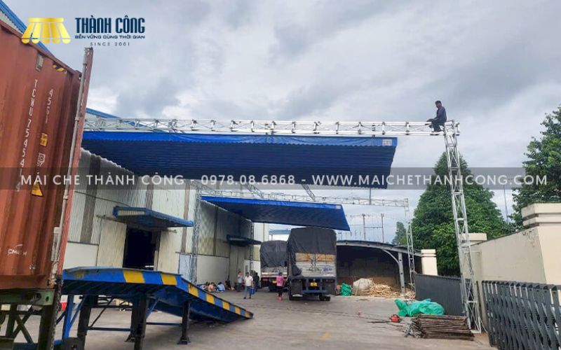 Thi công mái che công ty Nhất Gỗ (KCN Giang Điền), Đồng Nai