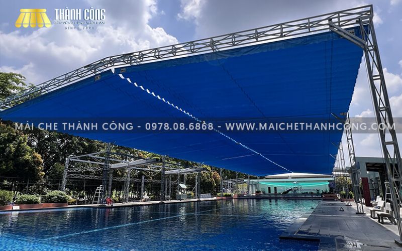 Thi công mái che hồ bơi Cộng Đồng 2, Thủ Dầu Một