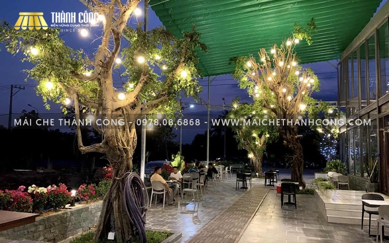 Thi công mái che quán cafe sân vườn 1199 Coffee & Lounge tại Thuận An Thi công mái che quán cafe sân vườn 1199 Coffee & Lounge tại Thuận An
