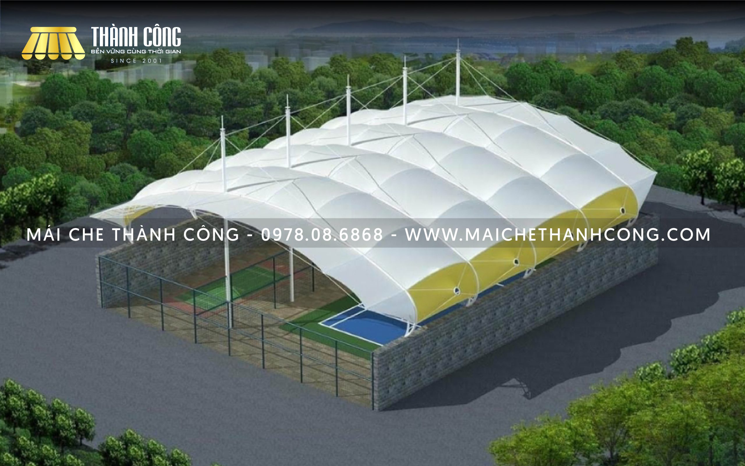 Mái bạt căng mang lại vẻ đẹp kiến trúc ấn tượng và nổi bật Mái bạt căng mang lại vẻ đẹp kiến trúc ấn tượng và nổi bật