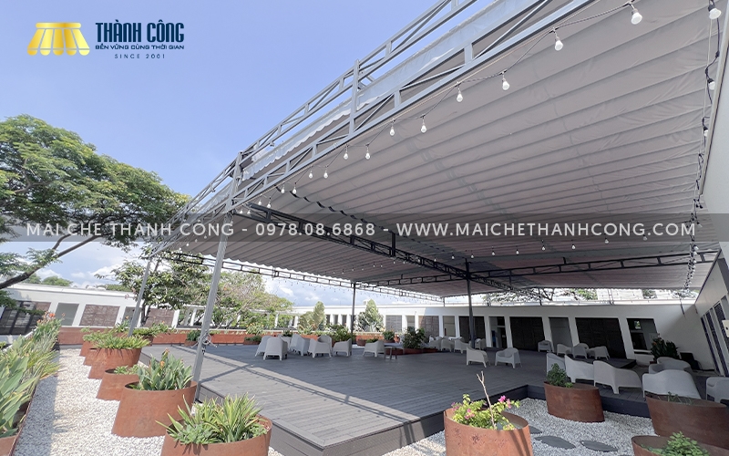Thi công mái che trường Quốc tế Pháp Marguerite Duras Quận 9 Thi công mái che trường Quốc tế Pháp Marguerite Duras Quận 9