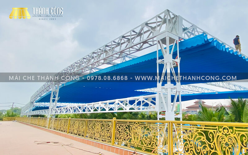 Thi công công trình mái che hồ bơi Hoàng Hùng tại Dĩ An