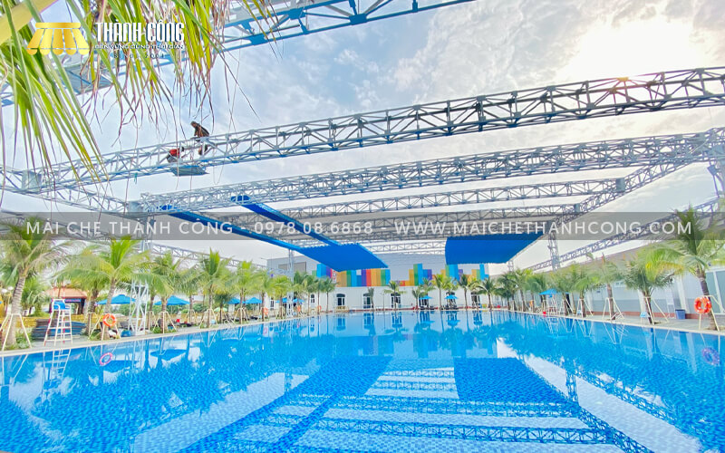 Thi công công trình mái xếp hồ bơi Hoàng Hùng tại Dĩ An, Bình Dương Thi công công trình mái xếp hồ bơi Hoàng Hùng tại Dĩ An, Bình Dương