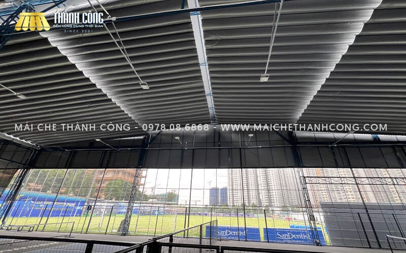 Công trình thi công mái xếp lượn sóng cho sân pickleball An Phú Sports Park, Thủ Đức