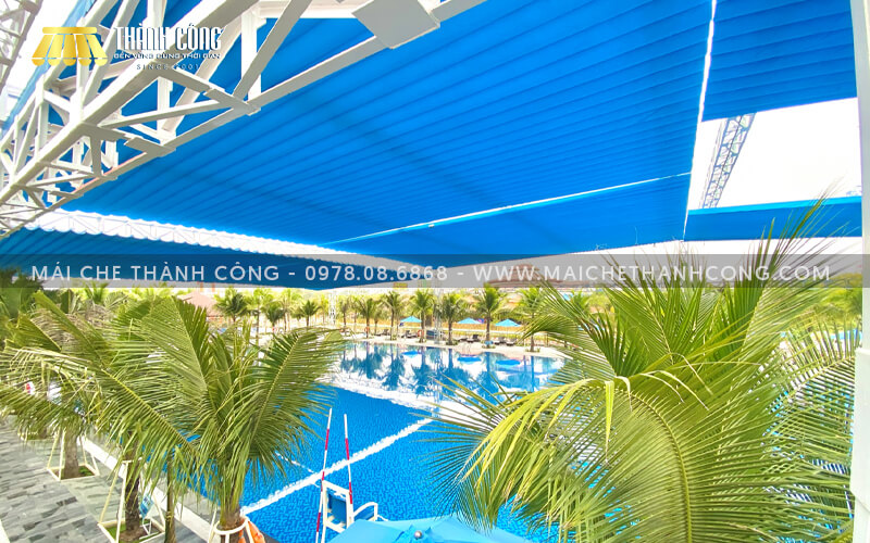 Thi công mái che hồ bơi Hoàng Hùng tại Dĩ An