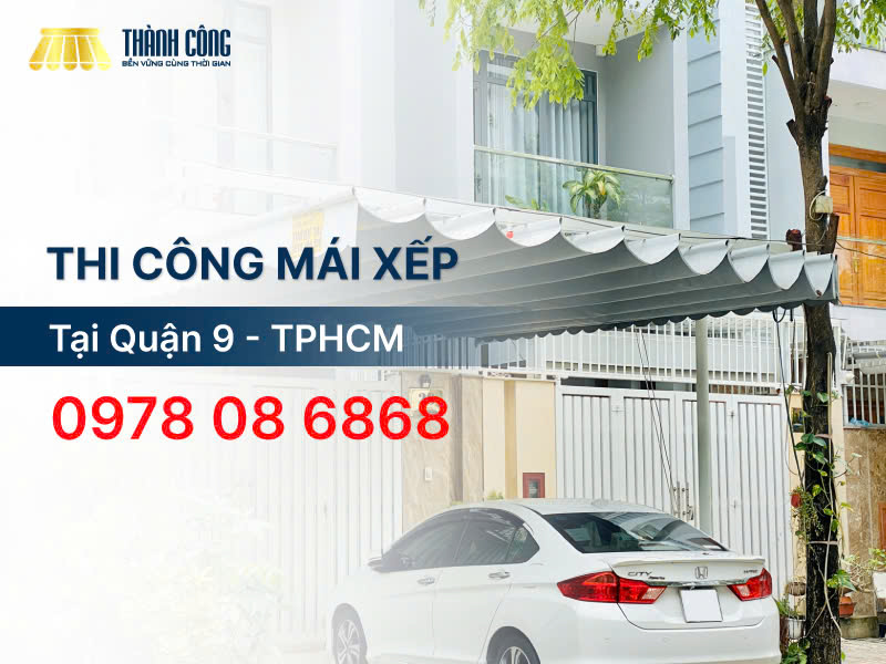 Công ty làm mái xếp Quận 9 đẹp, mái che mái kéo giá rẻ