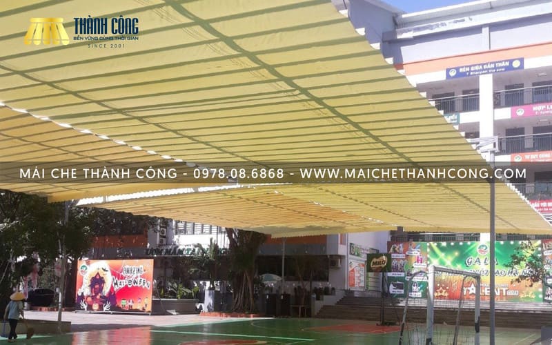 Mẫu mái che lượn sóng sân trường Mẫu mái che lượn sóng sân trường