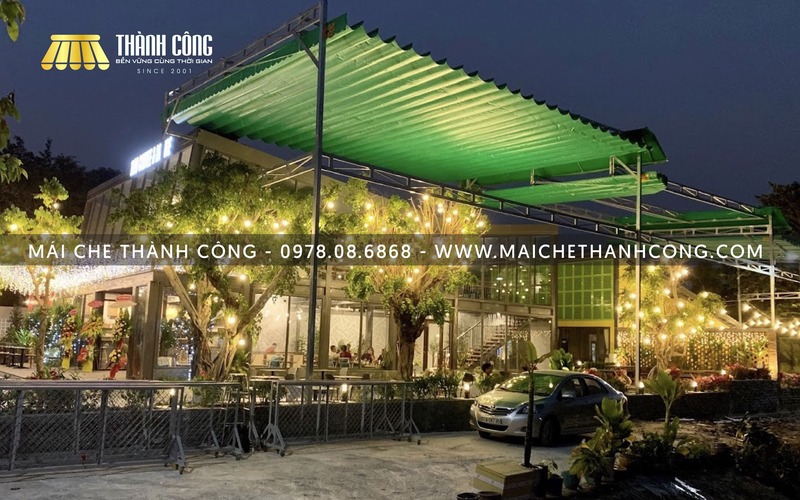 Mẫu mái che cho quán cafe sân vườn