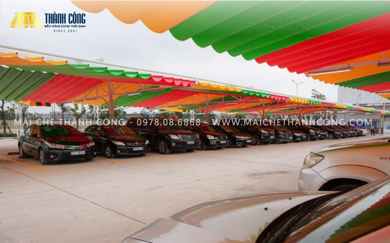 Mái xếp lượn sóng cho nhà xe