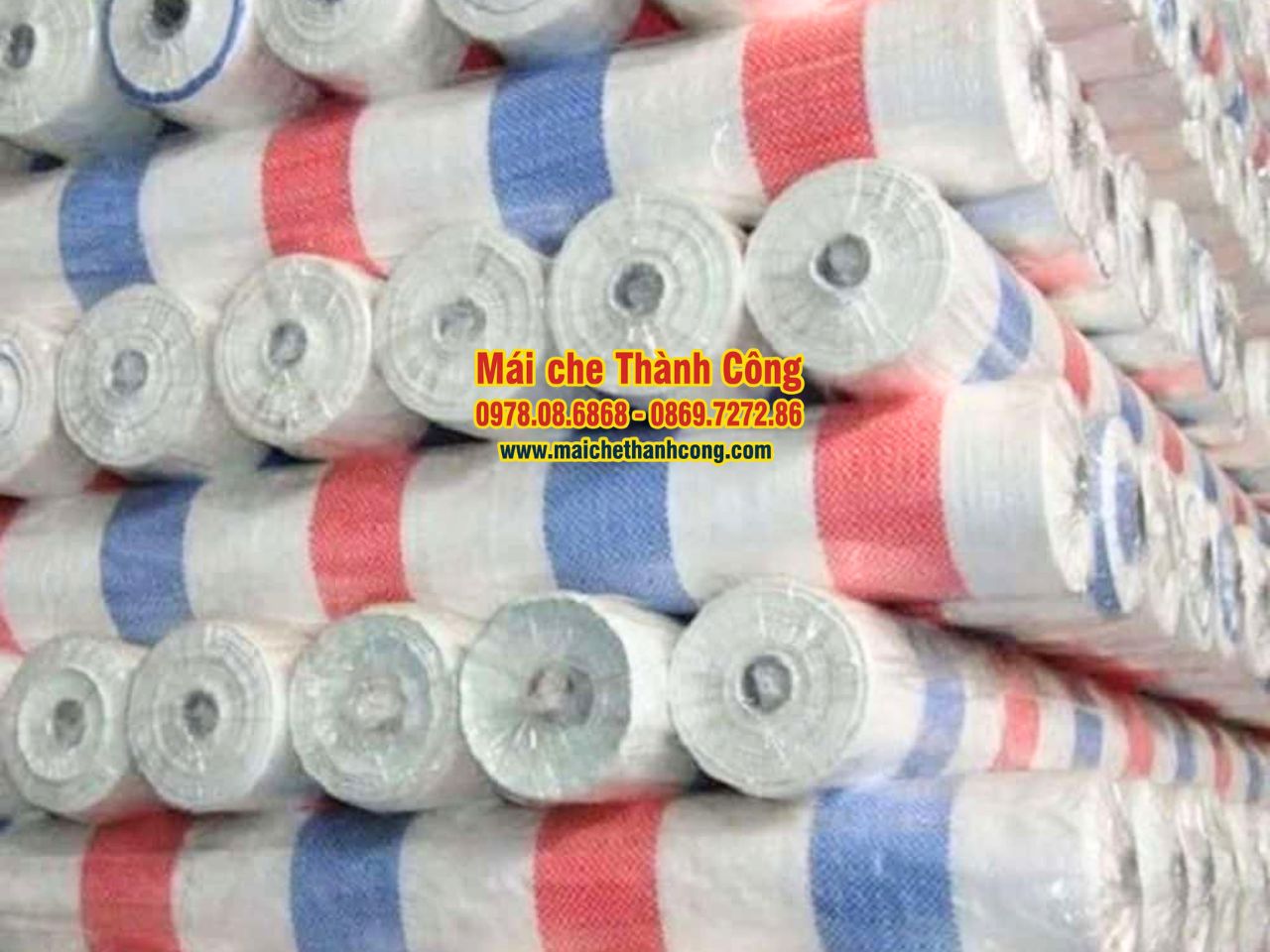 Bạt che công trình, bạt dứa sọc 3 màu