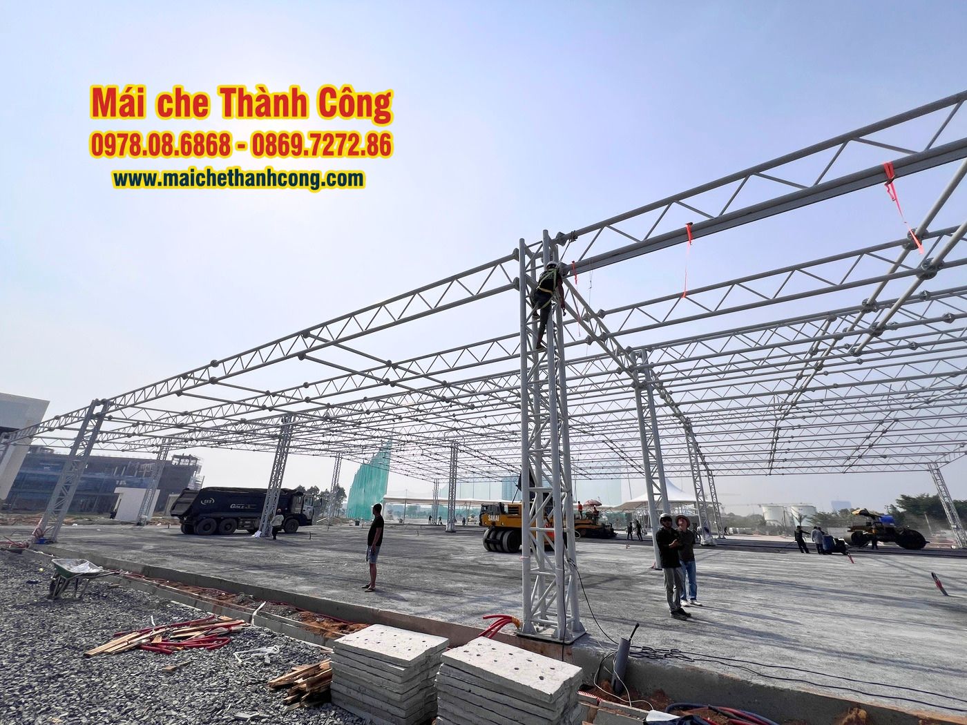 Thi công mái che sân pickleball D-JOY Tân Vạn Thi công mái che sân pickleball D-JOY Tân Vạn