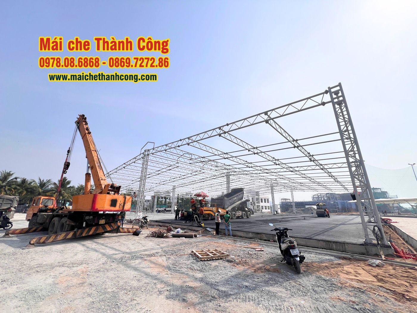 Thi công mái che sân pickleball D-JOY Tân Vạn Thi công mái che sân pickleball D-JOY Tân Vạn