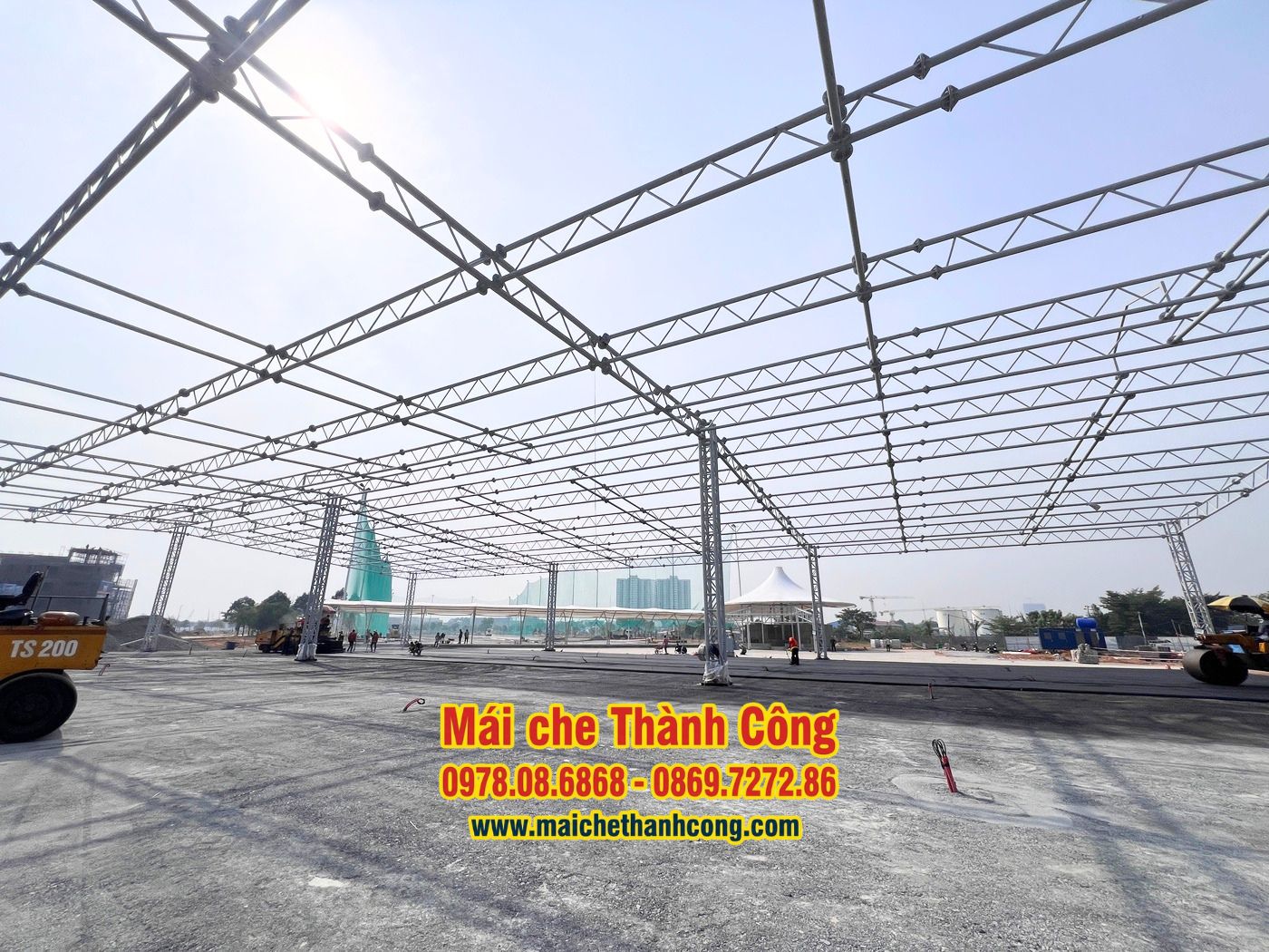 Thi công mái che sân pickleball D-JOY Tân Vạn Thi công mái che sân pickleball D-JOY Tân Vạn